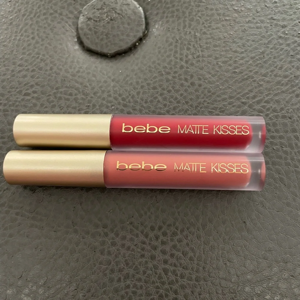 Bebe Matte Kisses Liquid Lipstick true red and natural pink full size set of two - Picture 10 of 10